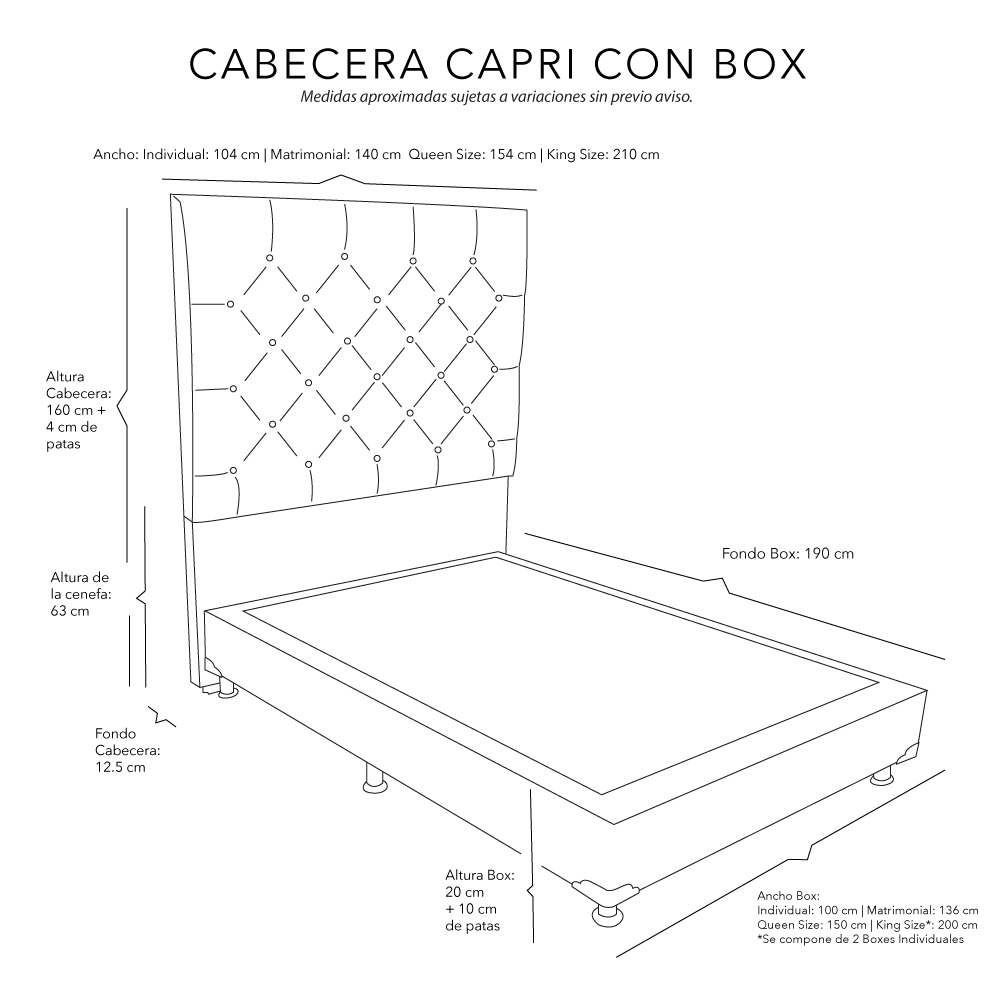 Foto 6 pulgar | Cabecera Dicasa Capri Box Color Gris King Size + Box