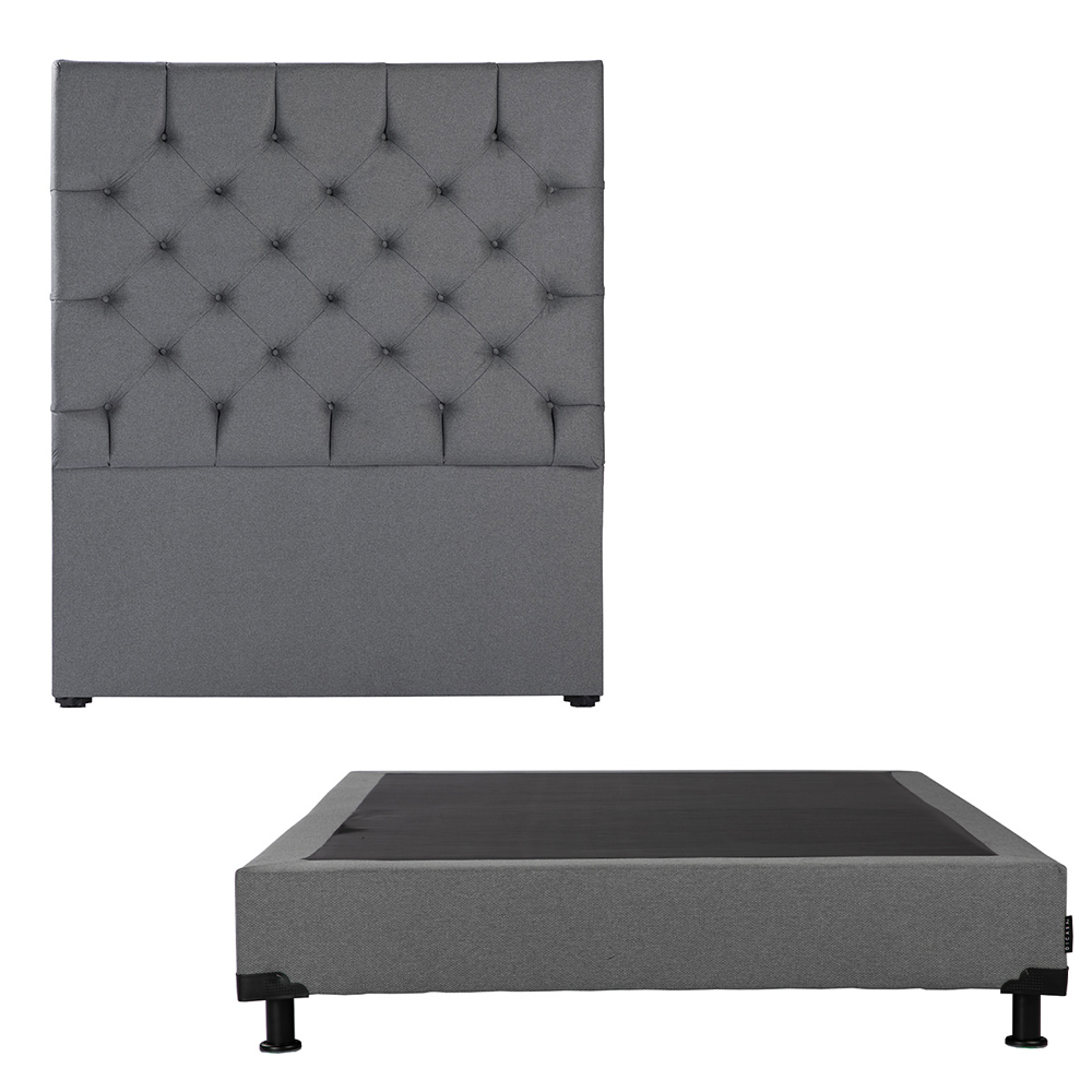 Cabecera Dicasa Capri Box Color Gris Matrimonial + Box