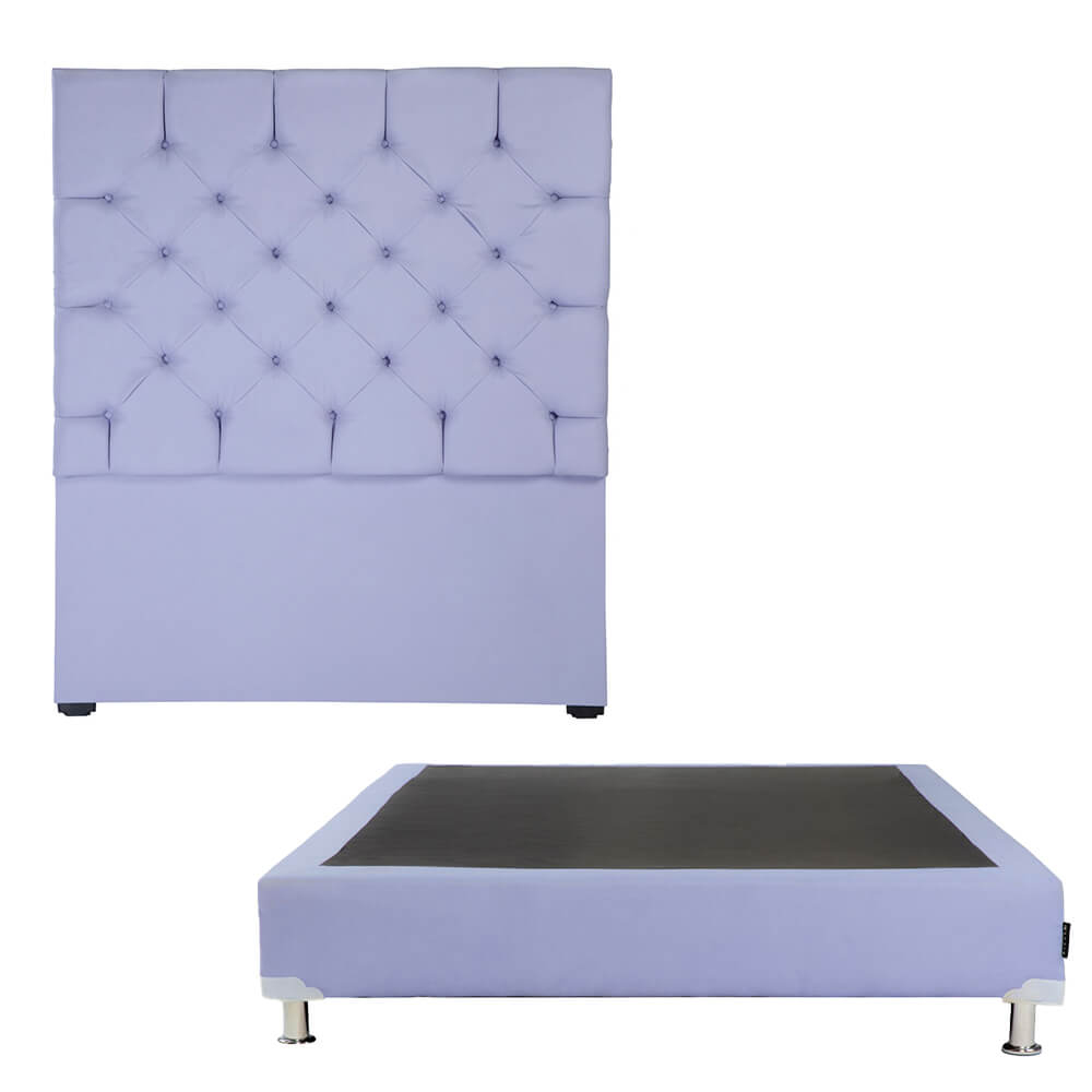 Cabecera Dicasa Capri Box Color Lila Matrimonial + Box