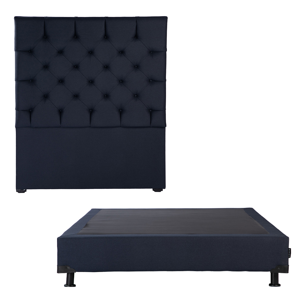 Cabecera Dicasa Capri Box Color Azul Queen Size + Box