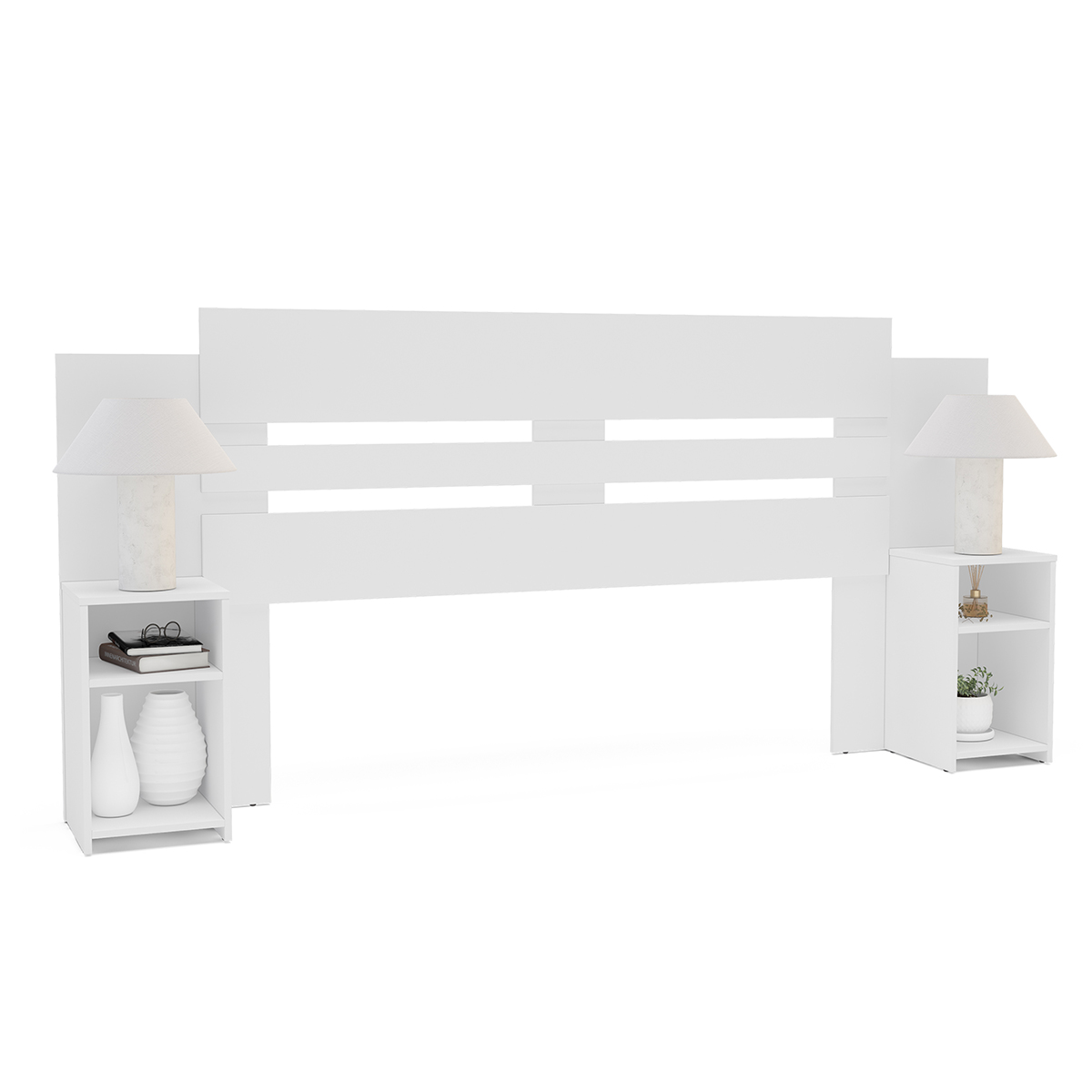 Foto 4 pulgar | Cabecera Mobi Verona Blanco Con 2 Buros Integrados