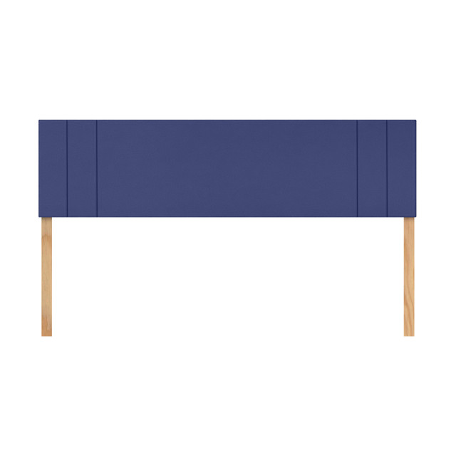 Cabecera King Size Raya Lateral Azul 3 En 1 Moderna
