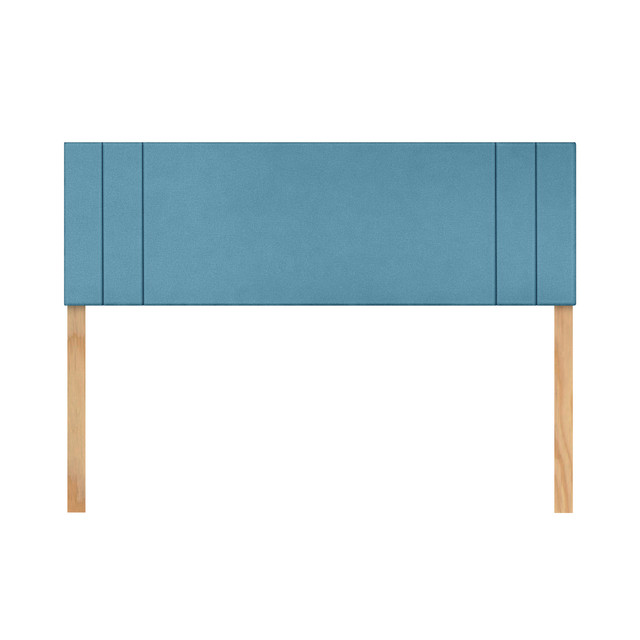 Cabecera Queen Size Raya Lateral Turquesa 3 En 1 Moderna