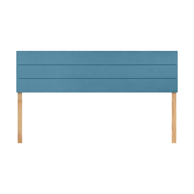 Cabecera King Size Raya Horizontal Turquesa 3 En 1 Moderna