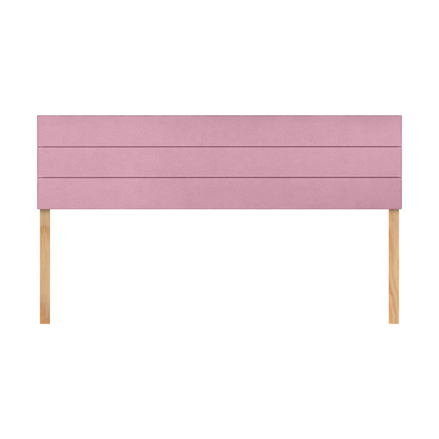 Cabecera King Size Raya Horizontal Rosa 3 En 1 Moderna