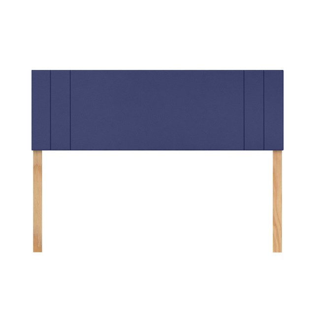 Cabecera Queen Size Raya Lateral Azul 3 En 1 Moderna