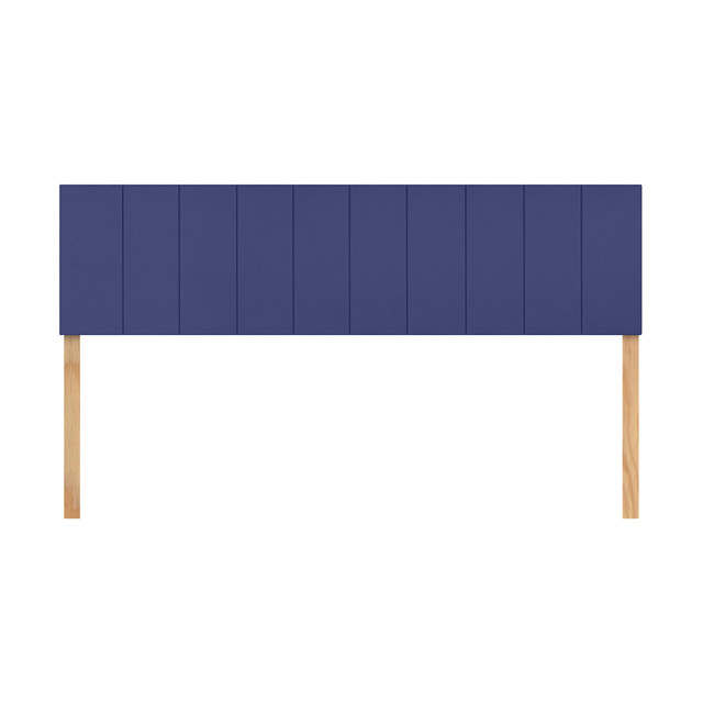 Cabecera King Size Raya Vertical Azul 3 En 1 Moderna