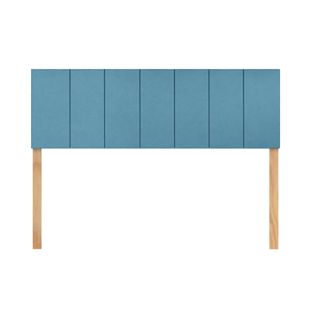Cabecera Queen Size Raya Vertical Turquesa 3 En 1 Moderna