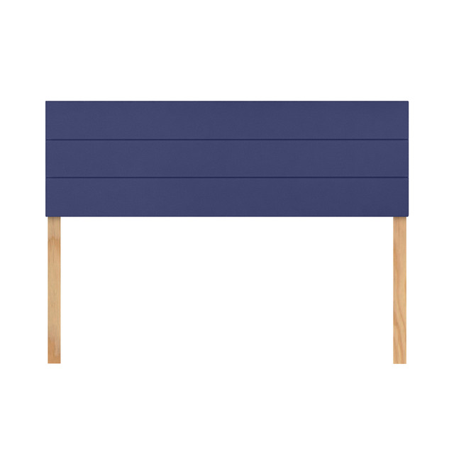 Cabecera Queen Size Raya Horizontal Azul 3 En 1 Moderna