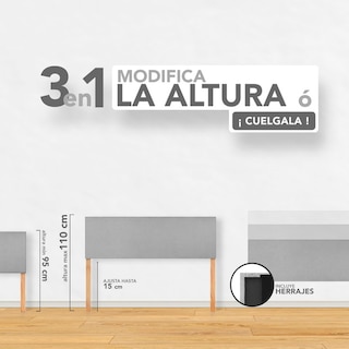 Foto 5 | Cabecera Individual Cuadro Grande Turquesa 3 En 1 Moderna