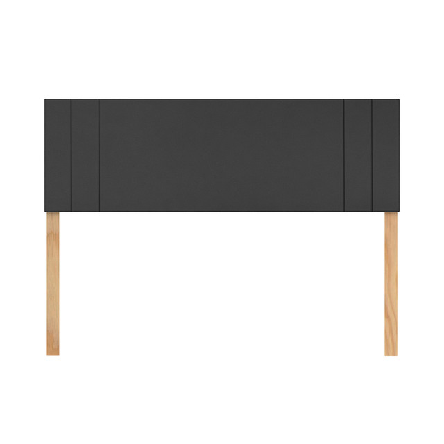 Cabecera Queen Size Raya Lateral Negro 3 En 1 Moderna