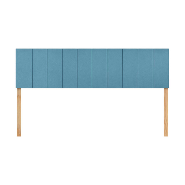 Cabecera King Size Raya Vertical Turquesa 3 En 1 Moderna