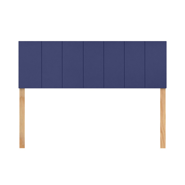 Cabecera Queen Size Raya Vertical Azul 3 En 1 Moderna