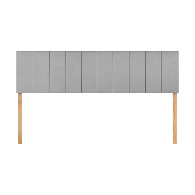 Cabecera King Size Raya Vertical Gris 3 En 1 Moderna
