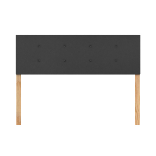 Cabecera Queen Size Botones Negro 3 En 1 Moderna