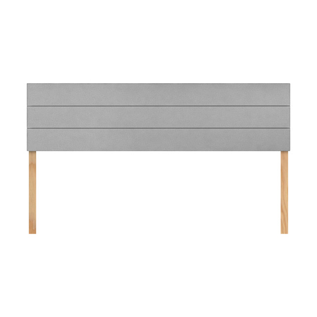 Cabecera King Size Raya Horizontal Gris 3 En 1 Moderna