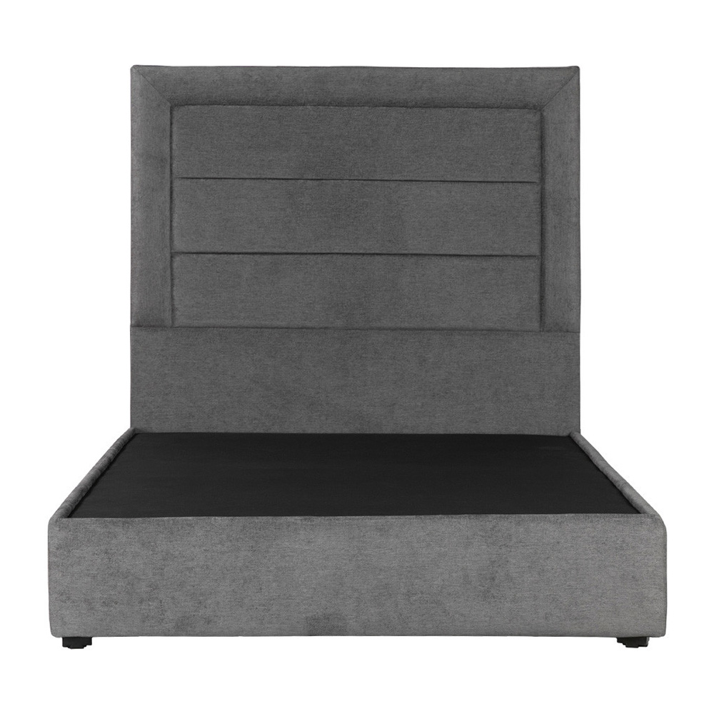Cabecera Dicasa Blend Color Gris Oscuro Matrimonial + Base Cama Dicasa Color Gris Oscuro Matrimonial