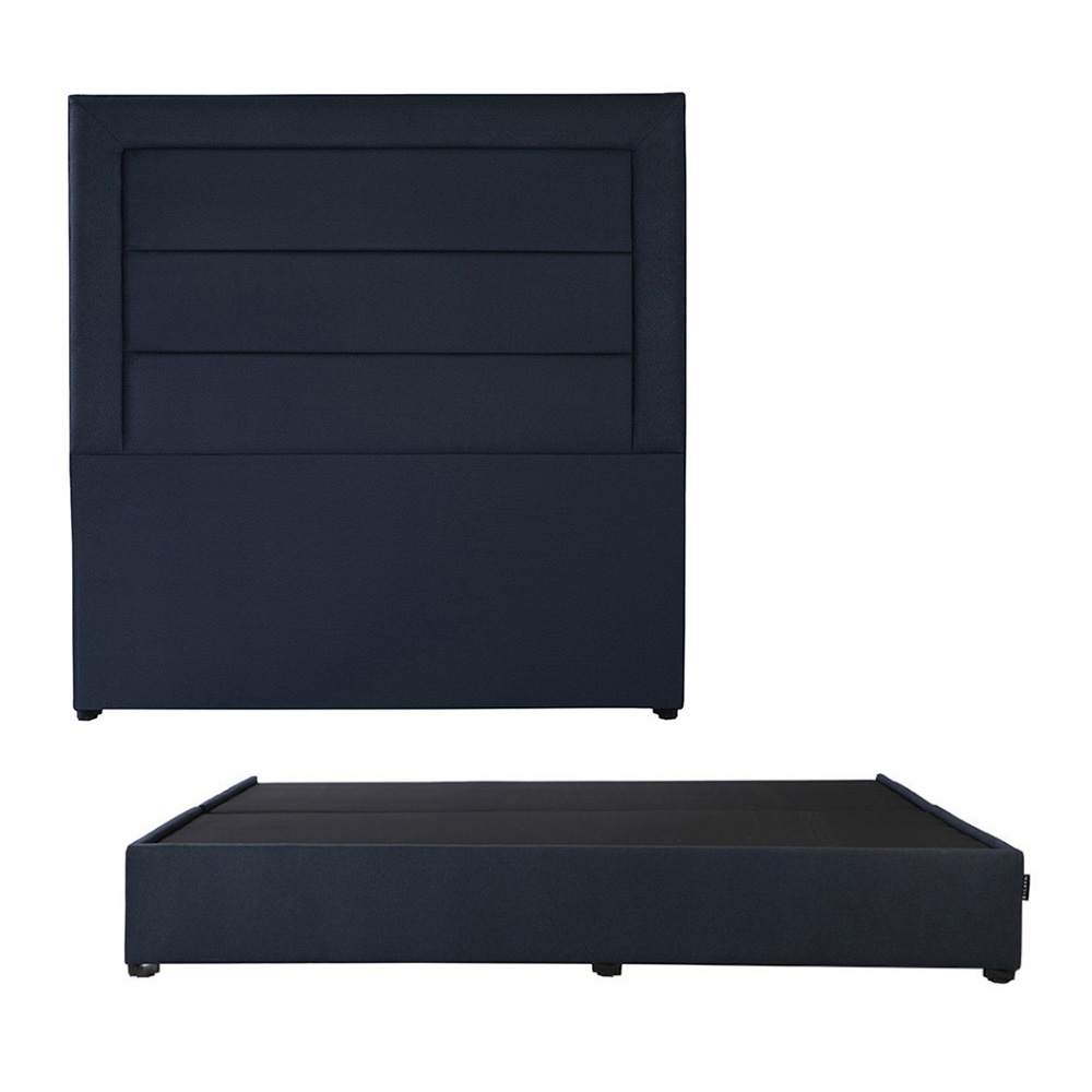 Cabecera Dicasa Blend Color Azul King Size + Base Cama Dicasa Color Azul King Size