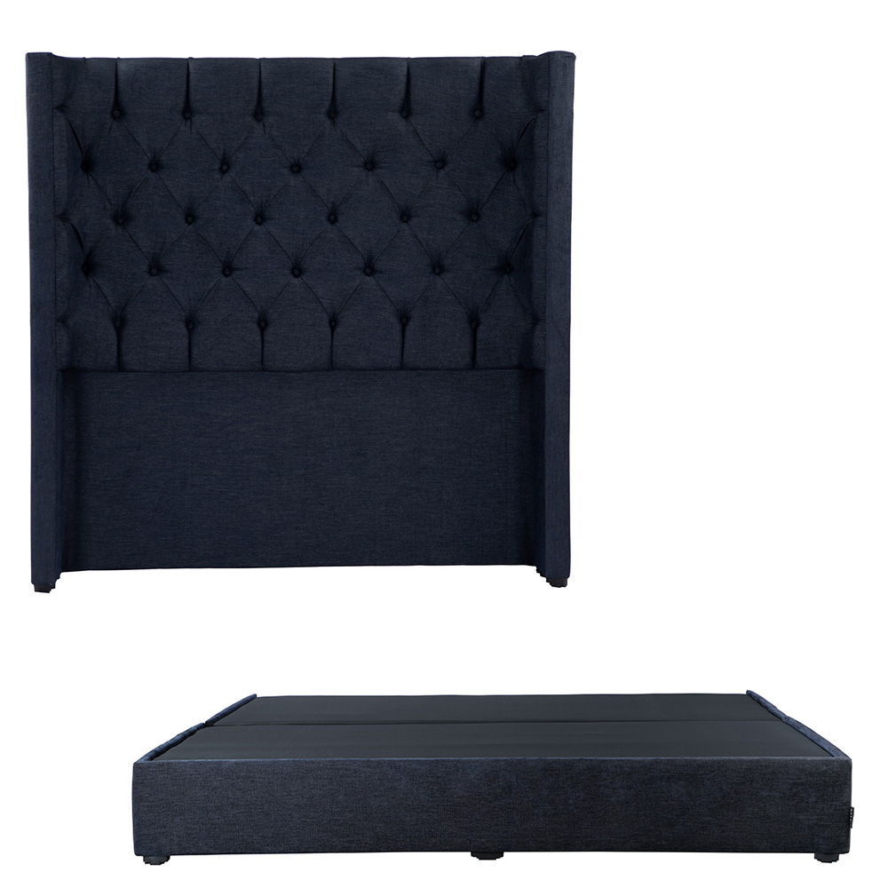 Foto 1 | Cabecera Dicasa Tartuk Color Azul King Size + Base Cama Dicasa Color Azul King Size