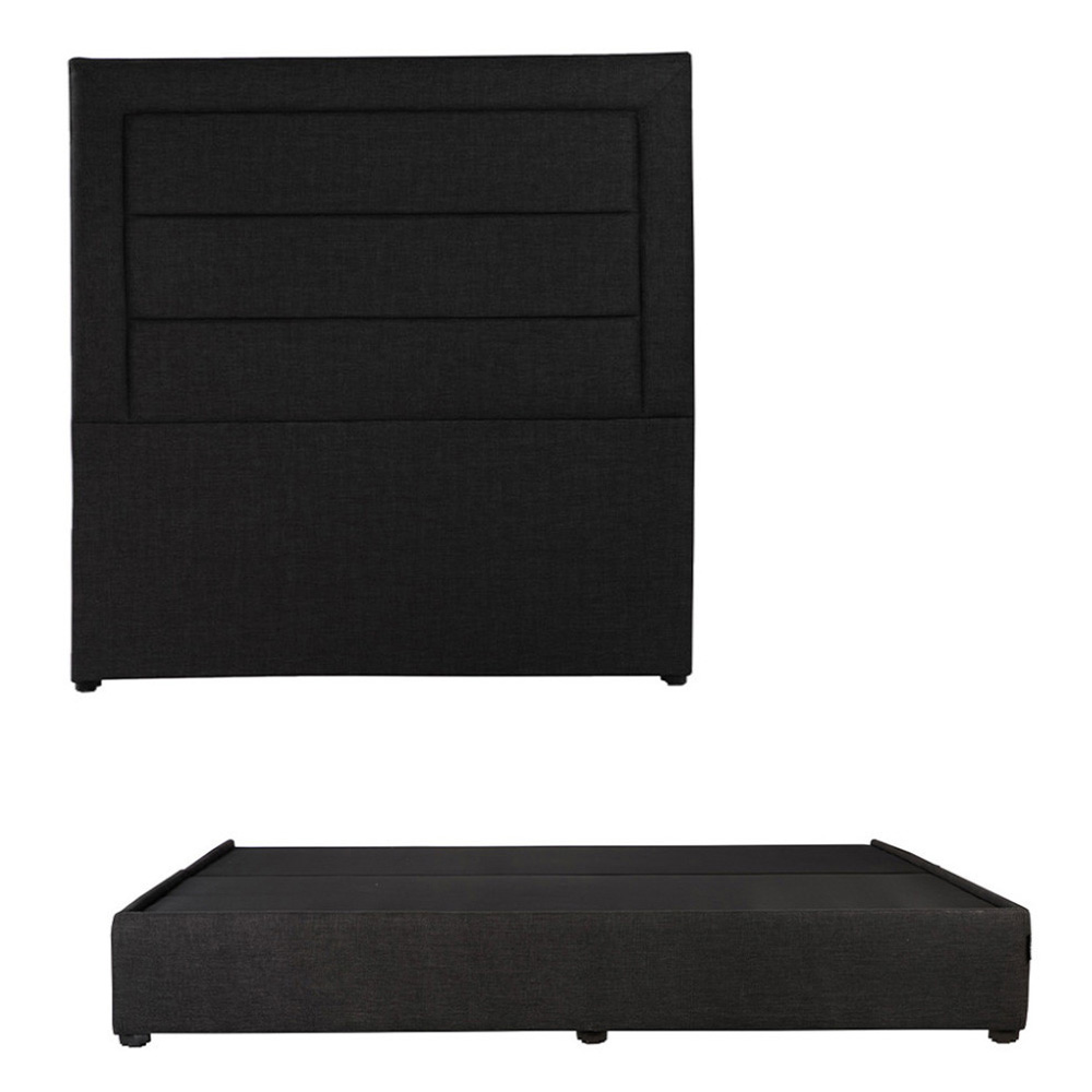 Cabecera Dicasa Blend Color Negro King Size + Base Cama Dicasa Color Negro King Size