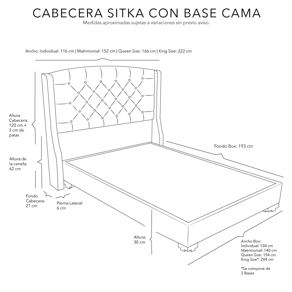Foto 8 pulgar | Cabecera Dicasa Sitka Color Azul King Size + Base Cama Dicasa Color Azul King Size