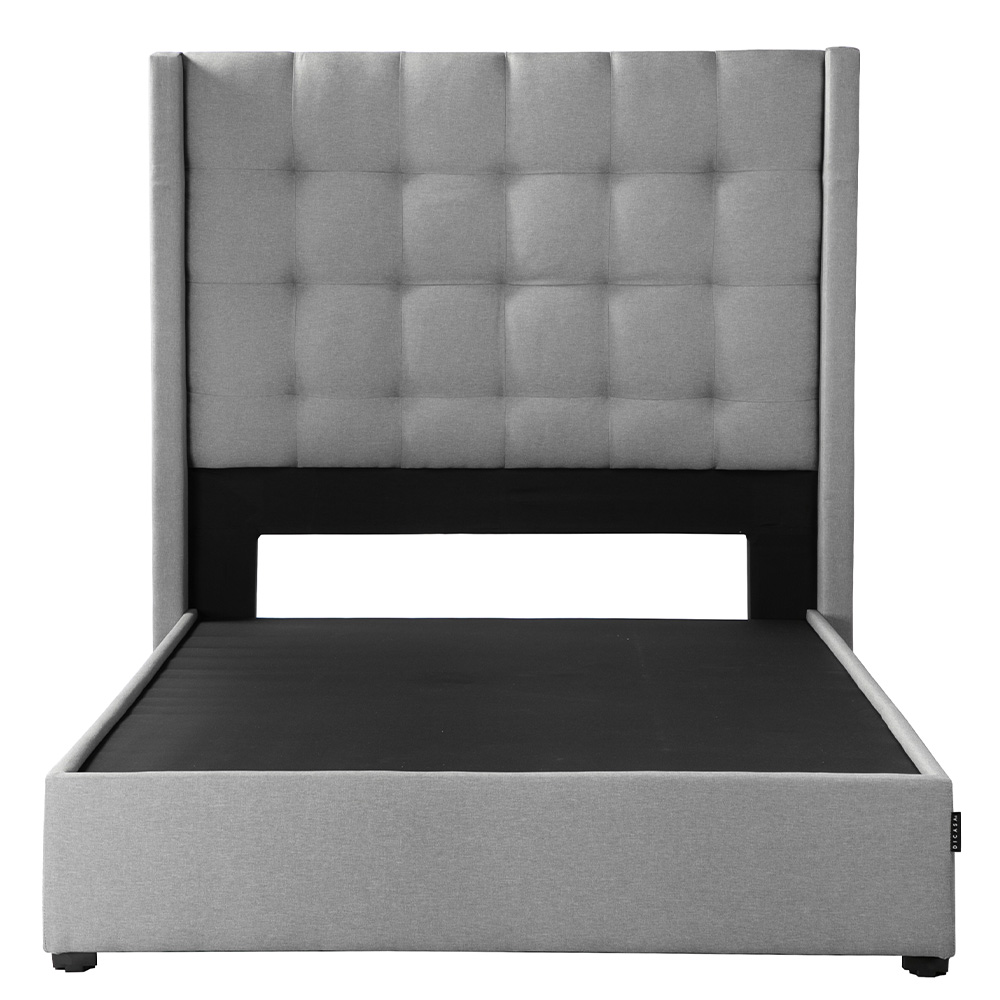 Cabecera Dicasa Titan Color Gris Queen Size + Base Cama Dicasa Color Gris Queen Size