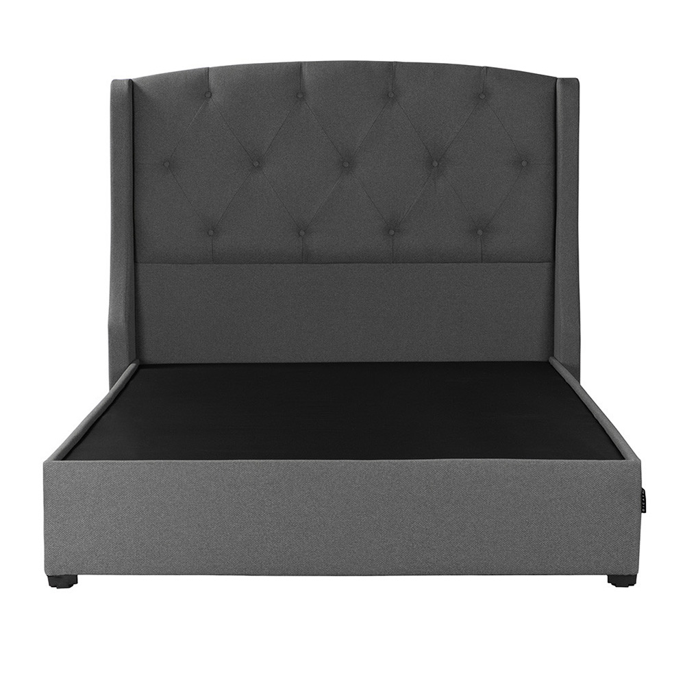 Cabecera Dicasa Zefyr Color Gris Matrimonial + Base Cama Dicasa Color Gris Matrimonial