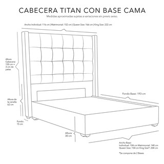 Foto 7 | Cabecera Dicasa Titan Color Azul Individual + Base Cama Dicasa Color Azul Individual