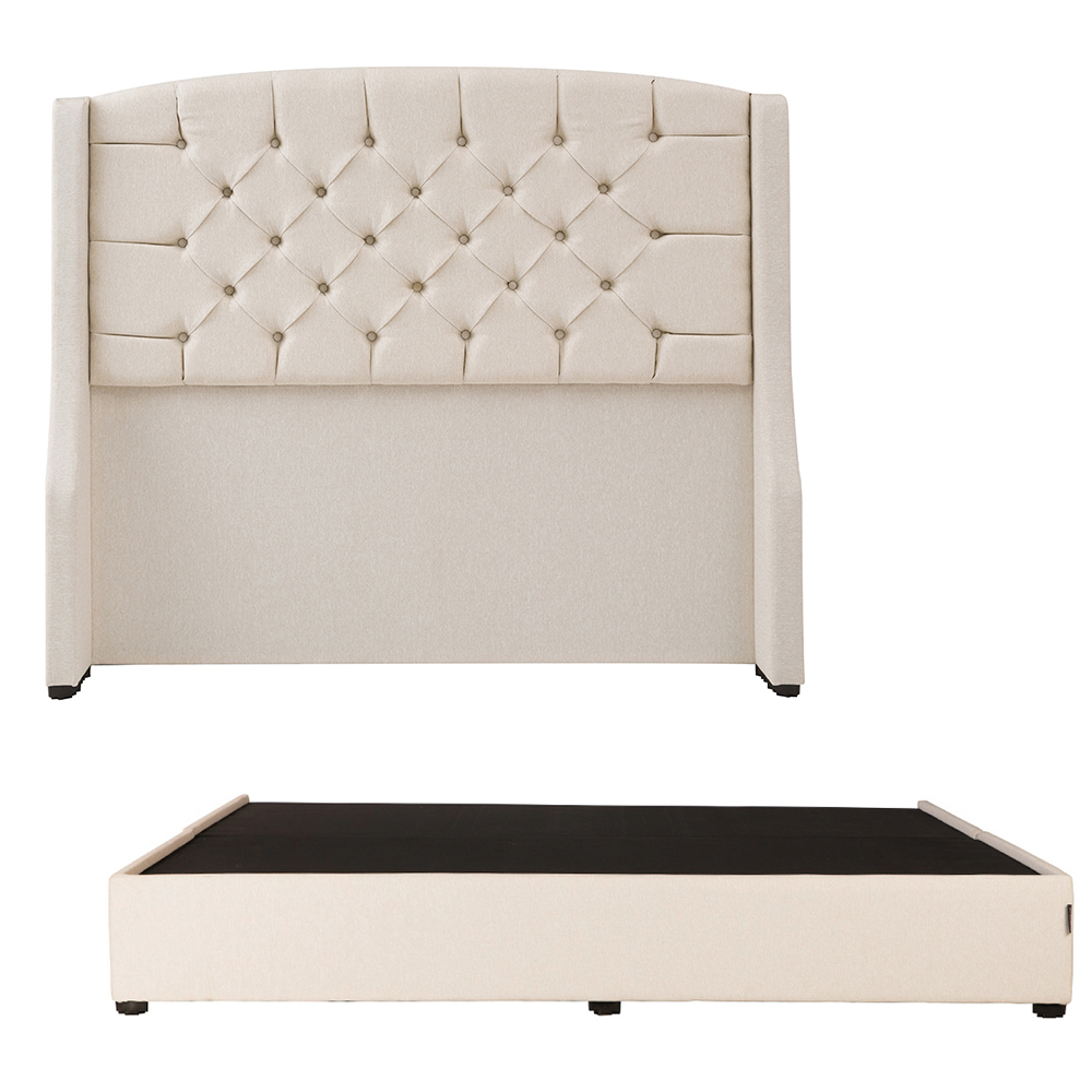 Foto 1 | Cabecera Dicasa Sitka Color Beige Claro King Size + Base Cama Dicasa Color Beige Claro King Size