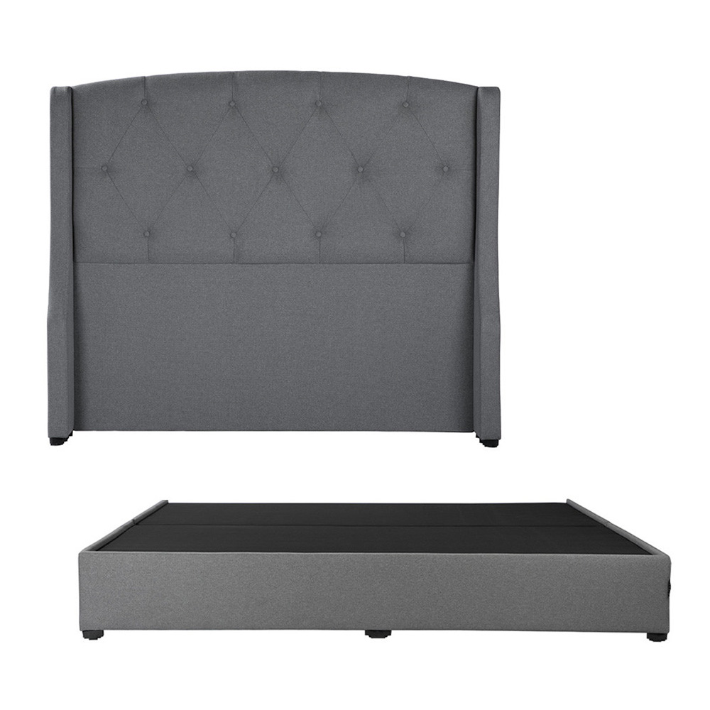 Foto 1 | Cabecera Dicasa Zefyr Color Gris King Size + Base Cama Dicasa Color Gris King Size
