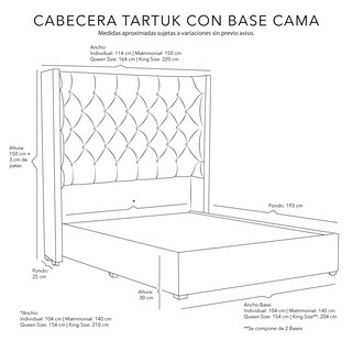 Foto 7 | Cabecera Dicasa Tartuk Color Azul Individual + Base Cama Dicasa Color Azul Individual