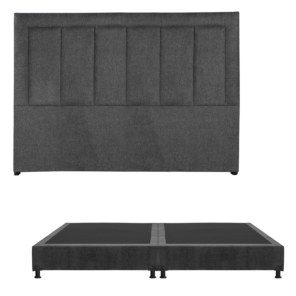 Foto 2 | Cabecera Dicasa Davos Box Color Gris Carbon King Size+box+almohada 2pack+protector Cloud+sabanas Softy+edredon Homy