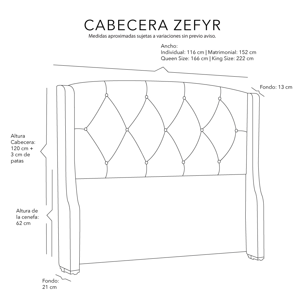 Foto 6 | Cabecera Dicasa Zefyr Color Gris Carbon Queen Size