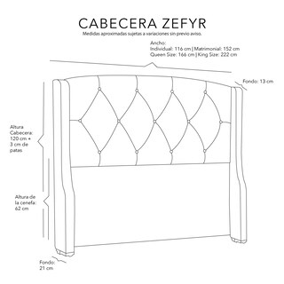 Foto 6 | Cabecera Dicasa Zefyr Color Gris Carbon Queen Size