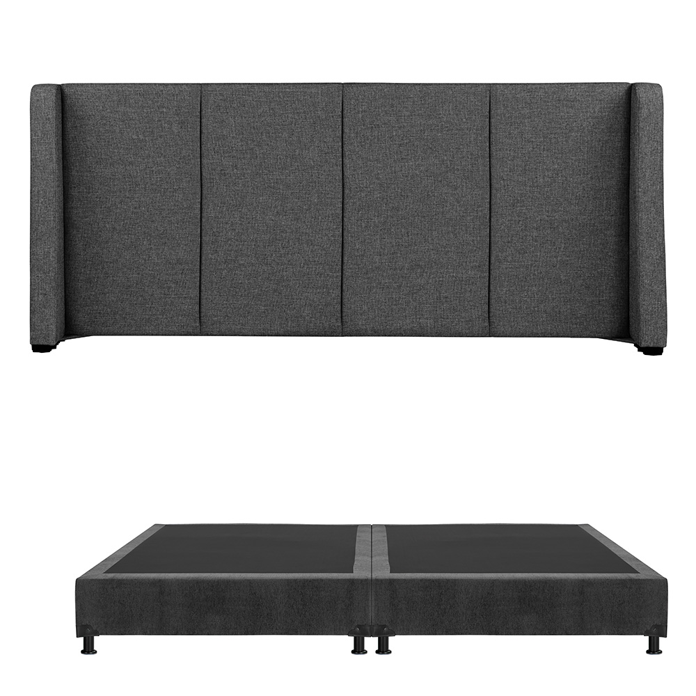 Foto 2 | Cabecera Dicasa Milan Box Color Gris Carbon King Size+box+almohada 2pack+protector Cloud+sabanas Softy+edredon Homy