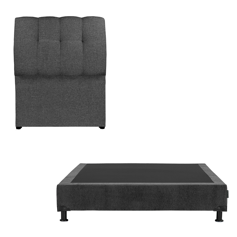 Foto 2 | Cabecera Dicasa Nube Box Color Gris Carbon Individual+box+almohada 2pack+protector Cloud+sabanas Softy+edredon Homy
