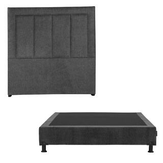 Foto 2 | Cabecera Dicasa Davos Box Color Gris Carbon Matrimonial+box+almohada 2pack+protector Cloud+sabanas Softy+edredon Homy