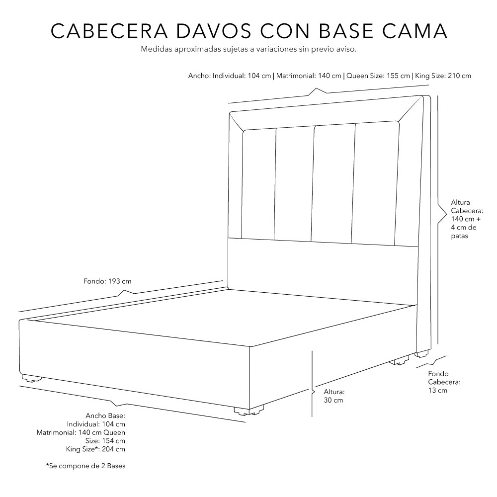 Foto 5 pulgar | Cabecera Dicasa Davos Base Color Gris Carbon Queen Size + Base Cama