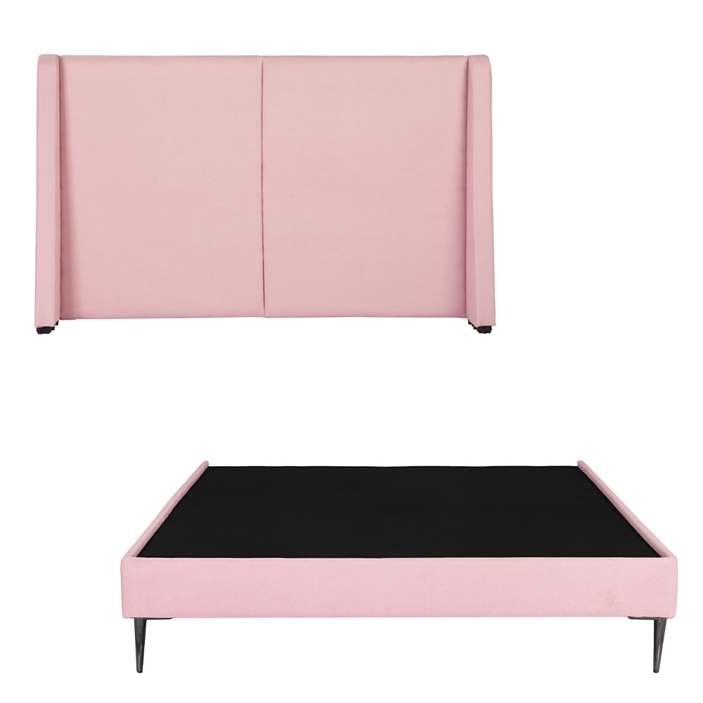 Cabecera Dicasa Milan Slim  Pink Queen Size + Base Cama Slim