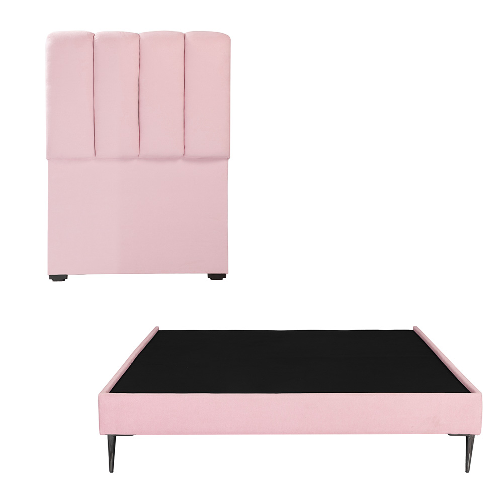 Cabecera Dicasa Kami Slim  Pink Individual + Base Cama Slim