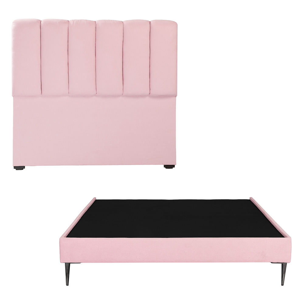 Cabecera Dicasa Kami Slim  Pink Matrimonial + Base Cama Slim