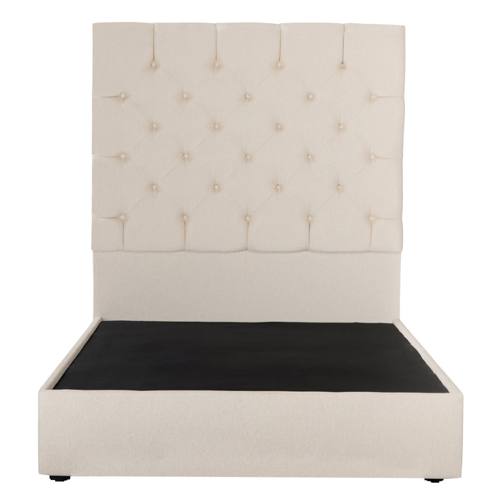 Cabecera Dicasa Capri Color Beige Claro Queen Size + Base Cama Dicasa Color Beige Claro Queen Size