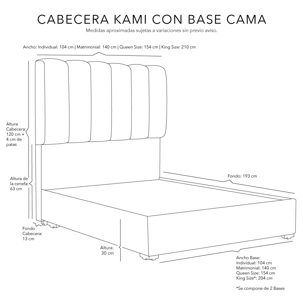 Foto 8 pulgar | Cabecera Dicasa Kami Color Gris King Size  + Base Cama Dicasa Color Gris King Size