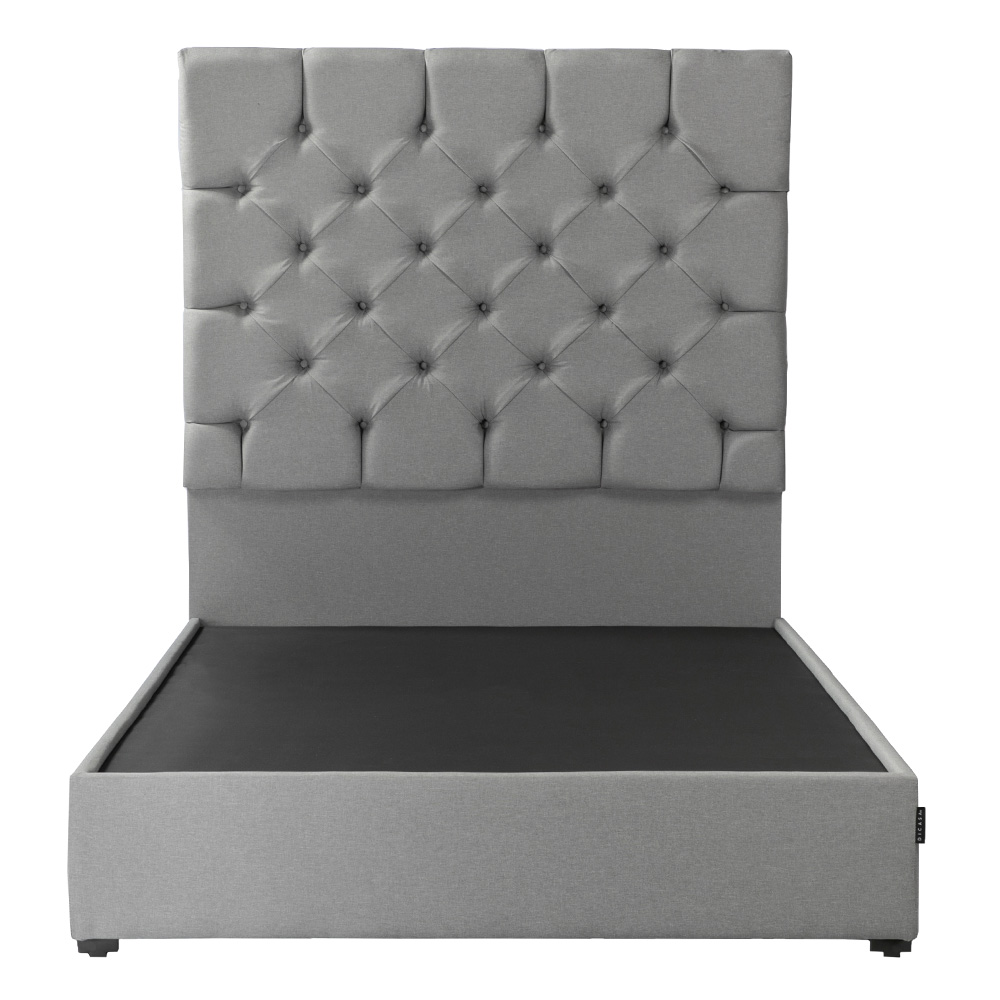 Cabecera Dicasa Capri Color Gris Individual + Base Cama Dicasa Color Gris Individual