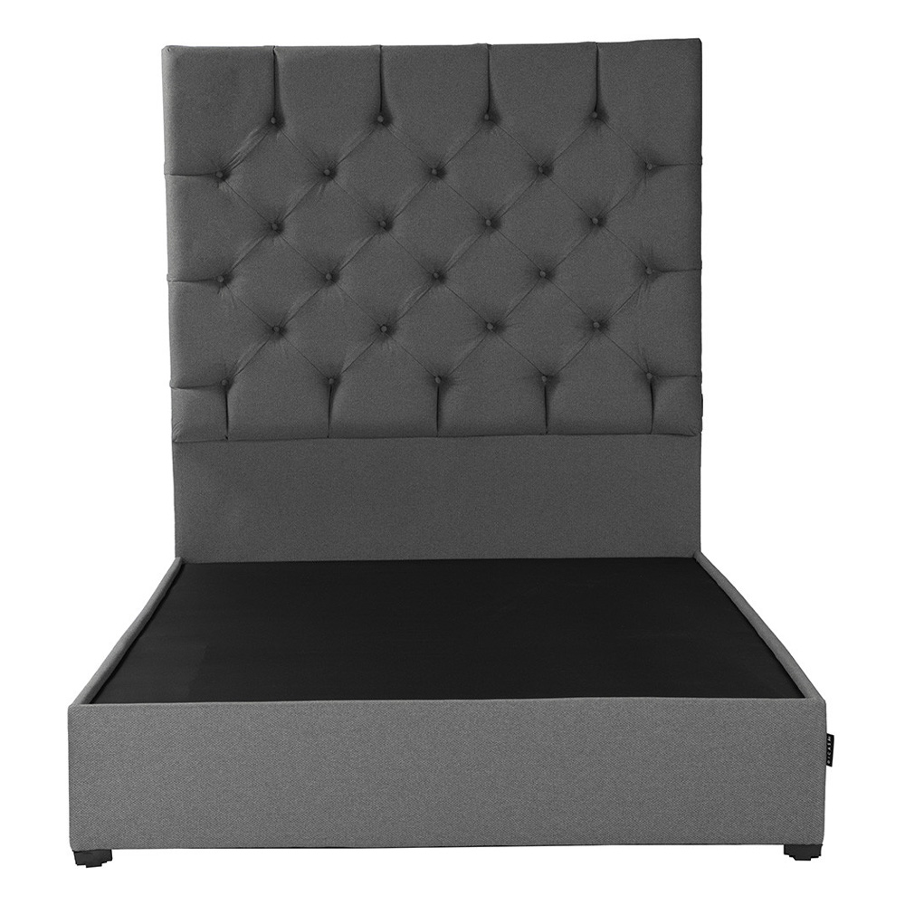 Cabecera Dicasa Capri Color Gris Matrimonial + Base Cama Dicasa Color Gris Matrimonial