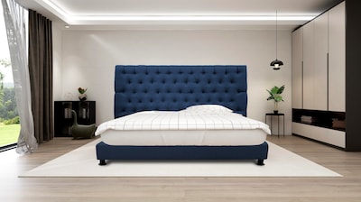 Foto 2 | Cabecera El Bazar Store Capitonada Soho King Size Azul Marino