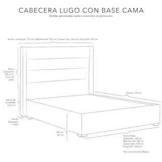 Foto 7 | Cabecera Dicasa Lugo Color Beige Claro Individual + Base Cama Dicasa Color Beige Claro Individual