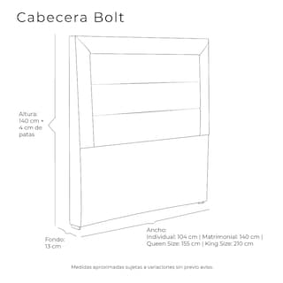 Foto 6 | Cabecera Dicasa Bolt Color Gris Individual