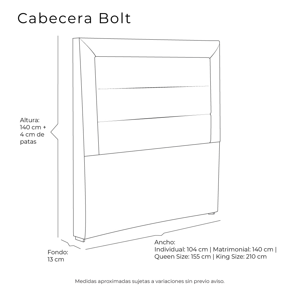 Foto 7 pulgar | Cabecera Dicasa Bolt Color Gris Queen Size
