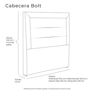 Foto 6 | Cabecera Dicasa Bolt Color Gris Queen Size